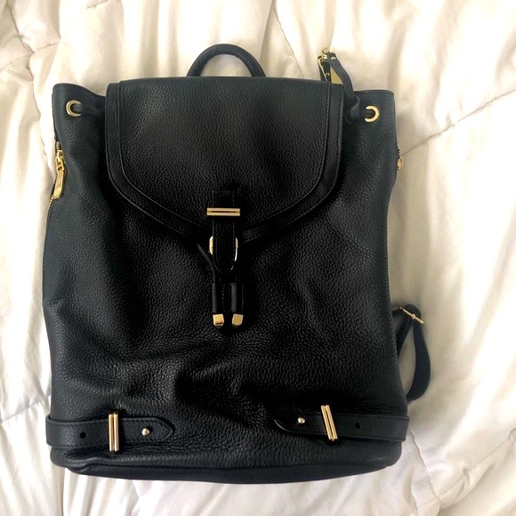 Vince Camuto Robyn Black Leather Backpack - Picture 1 of 4